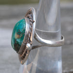 Vintage Sterling Turquoise Roper Ring 6.25