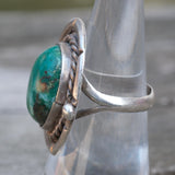Vintage Sterling Turquoise Roper Ring 6.25