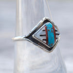 Vintage Sterling Zuni Inlay Band 7.75