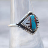 Vintage Sterling Zuni Inlay Band 7.75