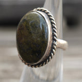 Vintage Sterling Jasper Ring 4.25