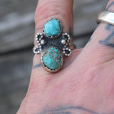 Vintage Sterling 2-Stone Turquoise Ring 6