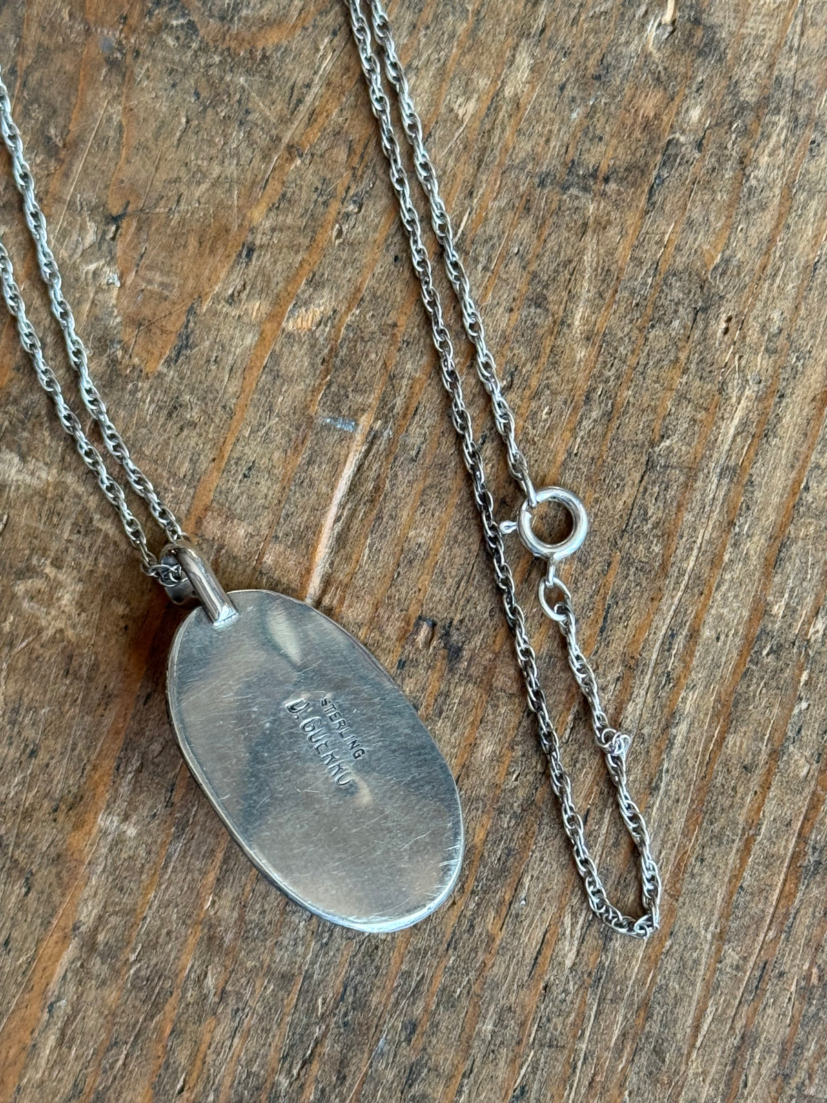 Vintage Sterling Silver Turquoise Shadowbox Necklace