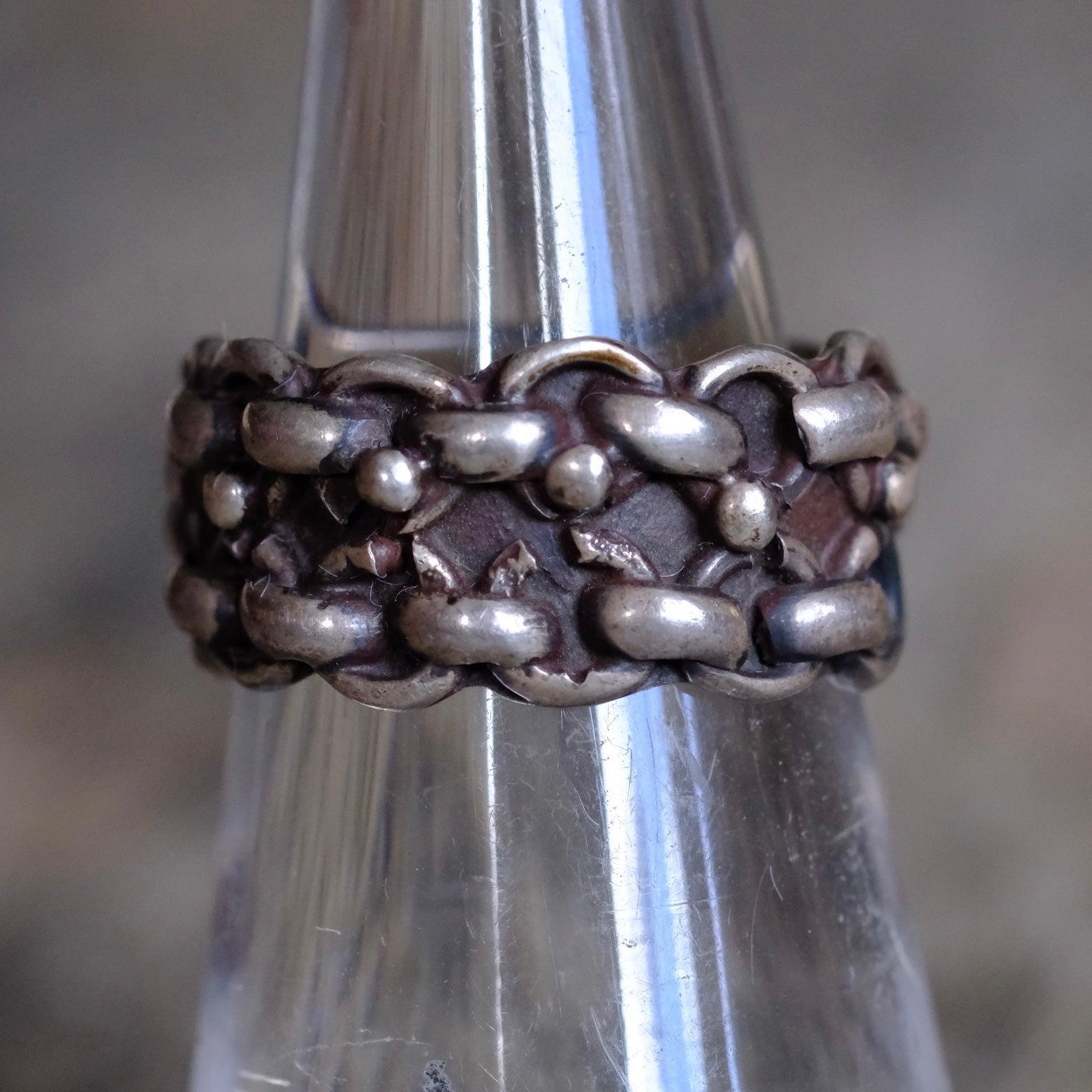 Vintage Sterling Silver Chain Ring 5.5
