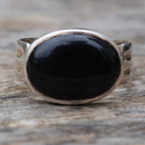 Vintage Sterling Onyx Band 13.25