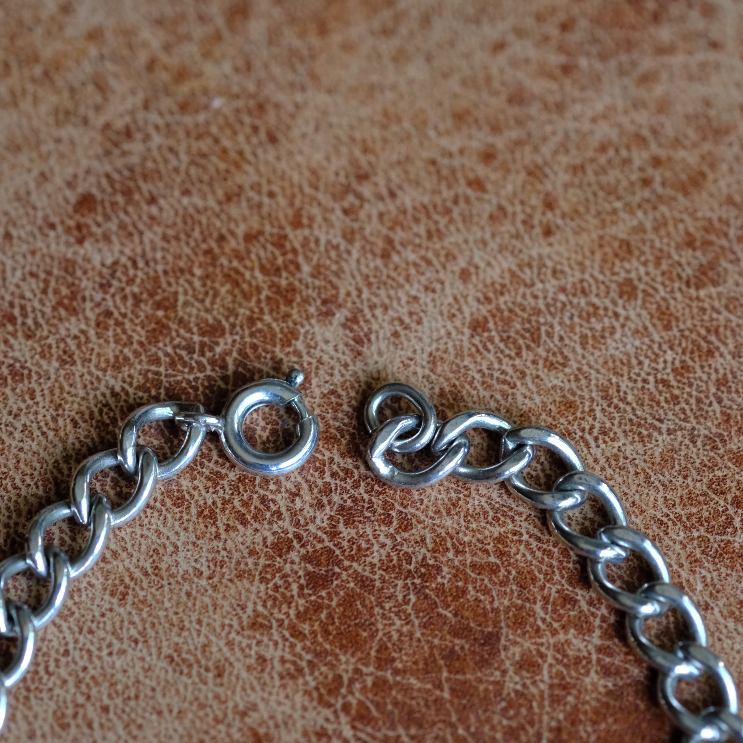 Vintage Sterling Silver Curb Chain Bracelet