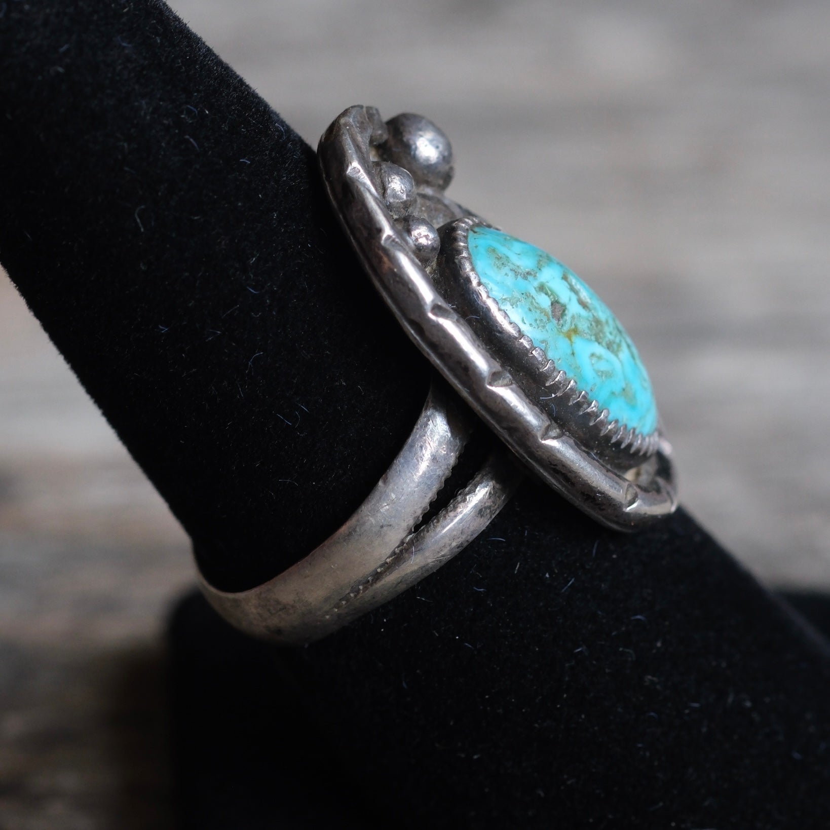 Vintage Sterling Turquoise Ring 7.25