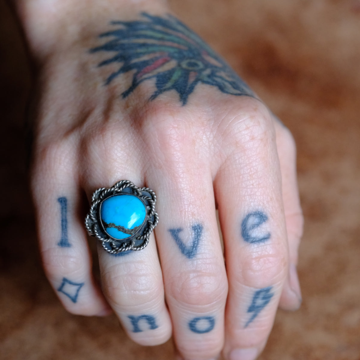 Vintage Sterling Turquoise Ring 7