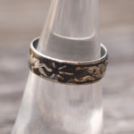 Vintage Sterling Engraved Floral Band Ring 5.75