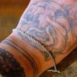 Vintage Sterling Silver Twisted Chain Bracelet 7"