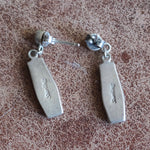 Vintage Sterling Turquoise Inlay Drop Earrings