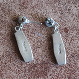 Vintage Sterling Turquoise Inlay Drop Earrings