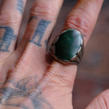 Vintage Sterling Turquoise Trading Post Ring 11