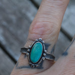 Vintage Sterling Turquoise Ring 6.75