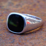 Vintage Sterling Onyx Signet Ring 10