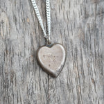 Vintage Sterling 1940's Swordfish Ocean Scene Heart Necklace