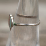 Vintage Sterling Turquoise and Coral Heart Ring 5.5