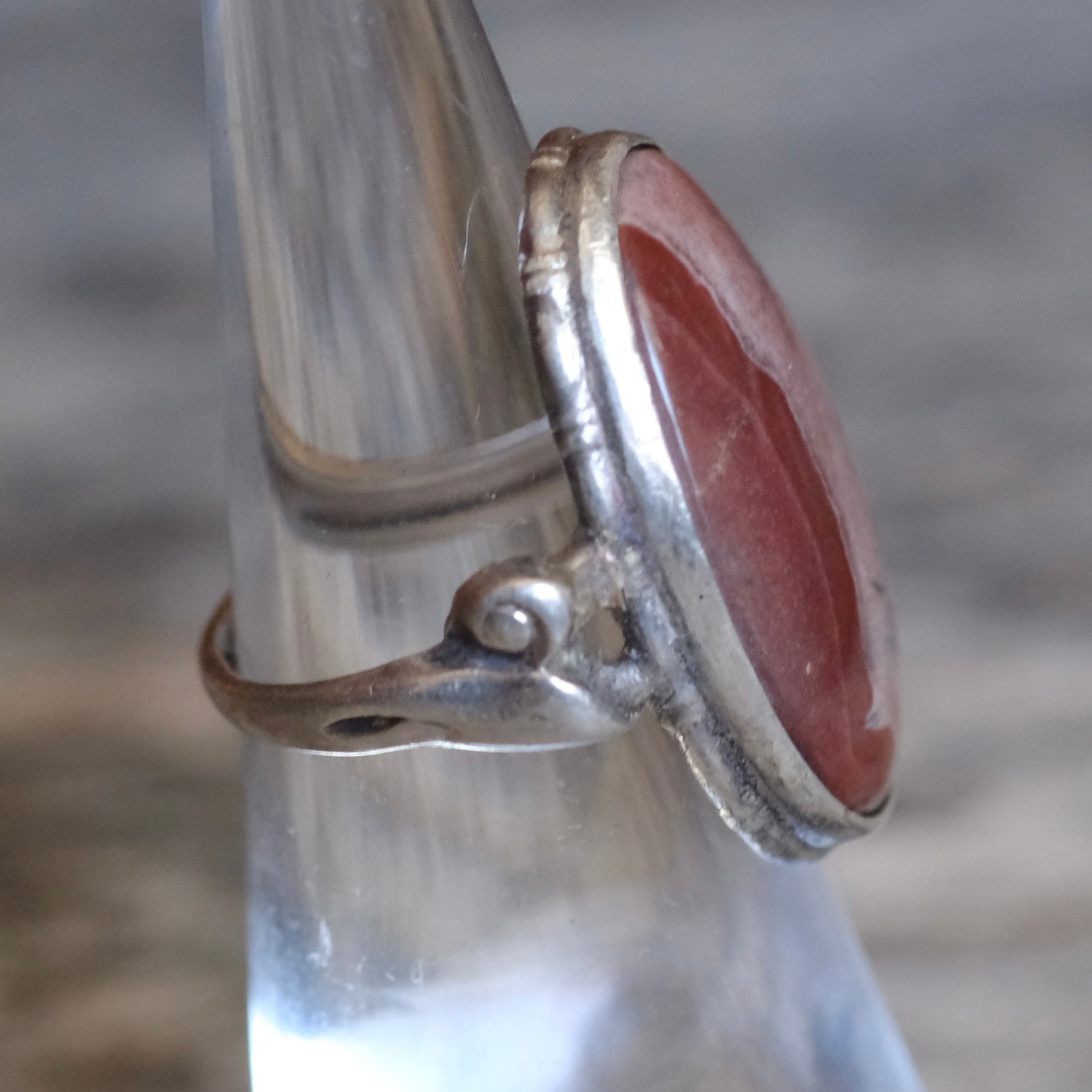 Vintage Sterling Jasper Ring 4.25
