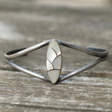 Vintage Sterling Mother Of Pearl Inlay Cuff