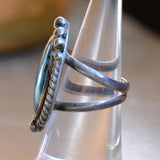 Vintage Sterling Turquoise Roper Ring 7.75