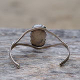 Vintage Sterling Turquoise and Coral Feather Cuff