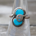 Vintage Sterling Effie Turquoise Snake Ring 7