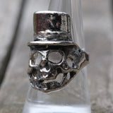 Vintage White Bronze Biker Ring 8.5