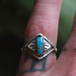 Vintage Sterling Zuni Inlay Band 6.5