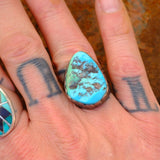 Vintage Sterling Chunky Turquoise Ring 8.5