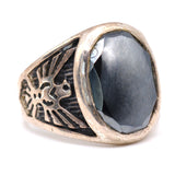 Vintage Sterling Hematite Thunderbird Ring 11
