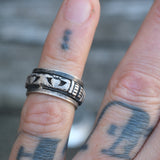 Vintage Sterling Claddagh Spinner Ring 4.25