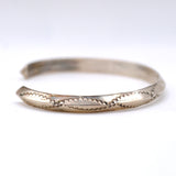 Vintage Sterling Stamped Triangle Cuff Bracelet 6.75"