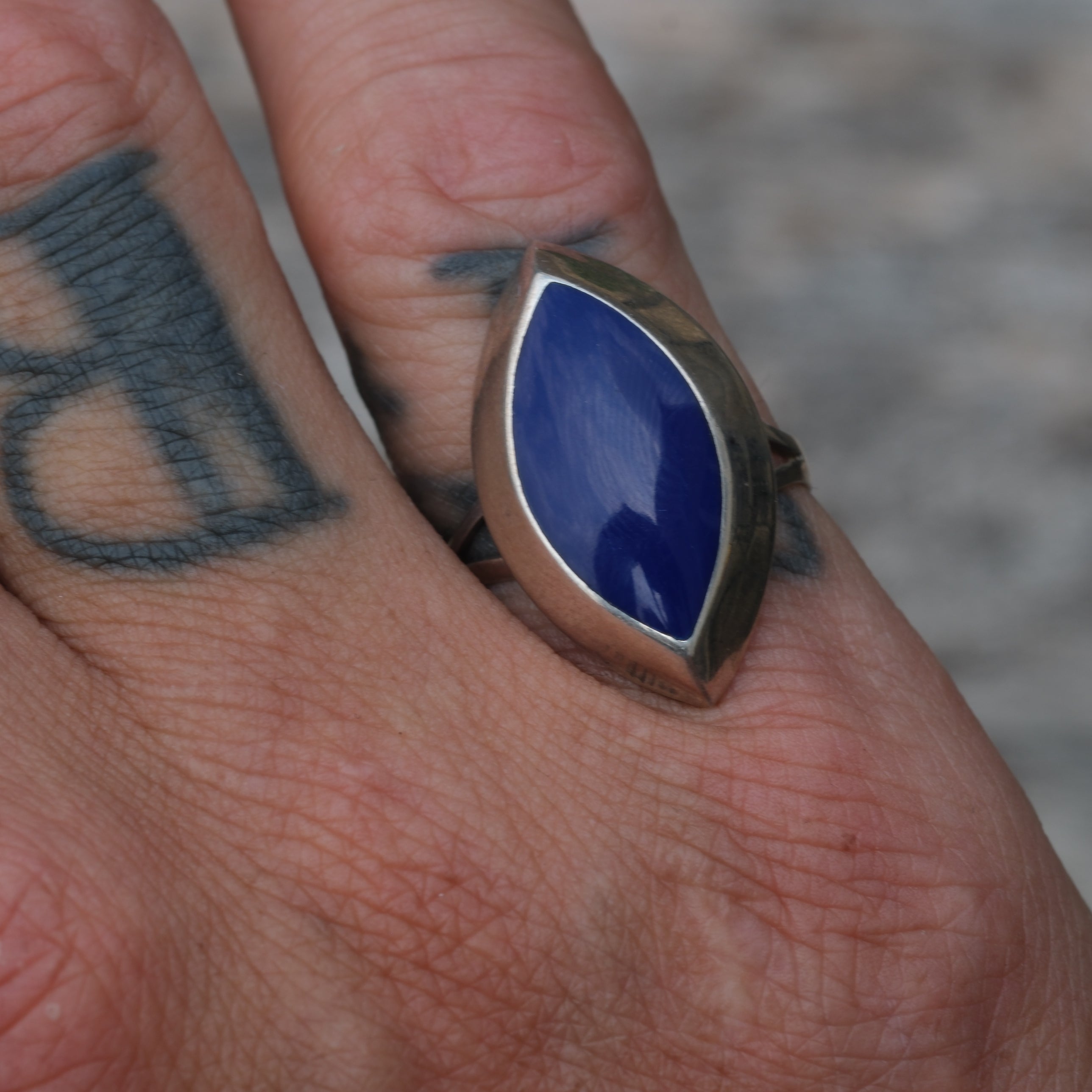 Vintage sterling Lapis Ring 7
