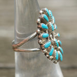 Vintage Sterling Turquoise Cluster Ring 6