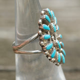 Vintage Sterling Turquoise Cluster Ring 6