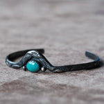 Vintage Sterling Stamped Turquoise Cuff