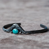 Vintage Sterling Stamped Turquoise Cuff