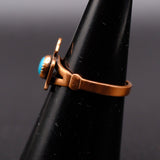 Vintage Copper Turquoise Thunderbird Ring 6.5