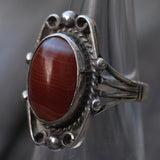 Vintage Sterling Agate Ring 5.25