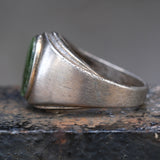Vintage Sterling Serpentine Signet Ring 10.5