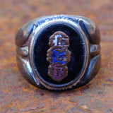 Vintage Sterling FLT ODD FELLOWS Signet Ring 7.5