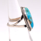Vintage Sterling Turquoise Roper Ring 5.75