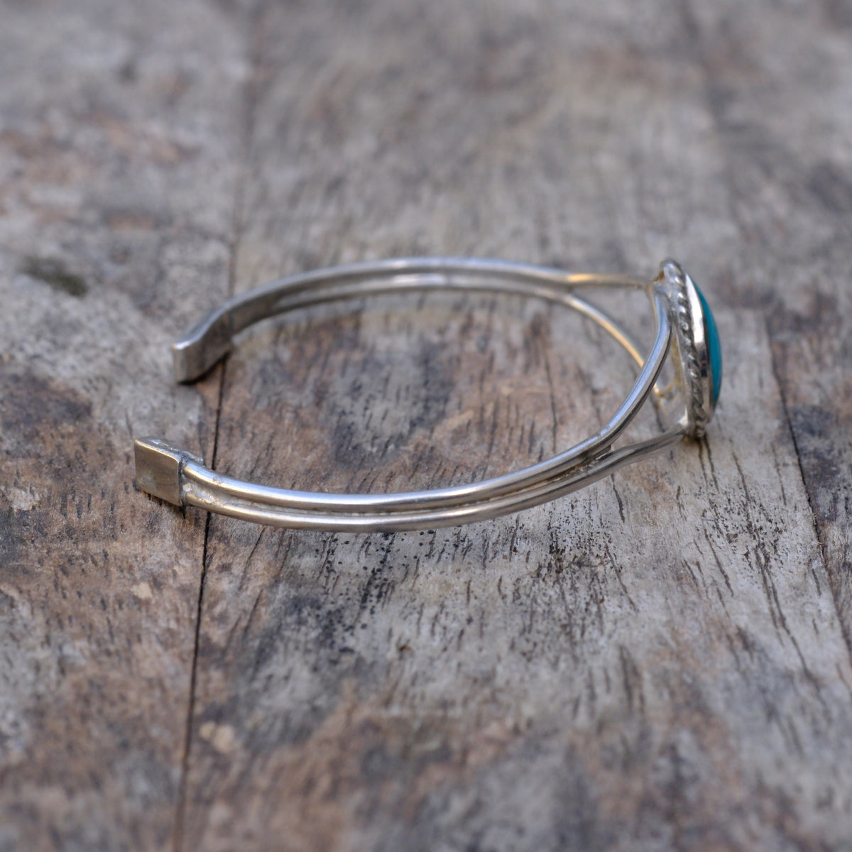 Cuff Vintage Sterling Turquoise Tear Drop Cuff Bracelet