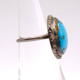 Vintage Sterling Turquoise Roper Ring 4