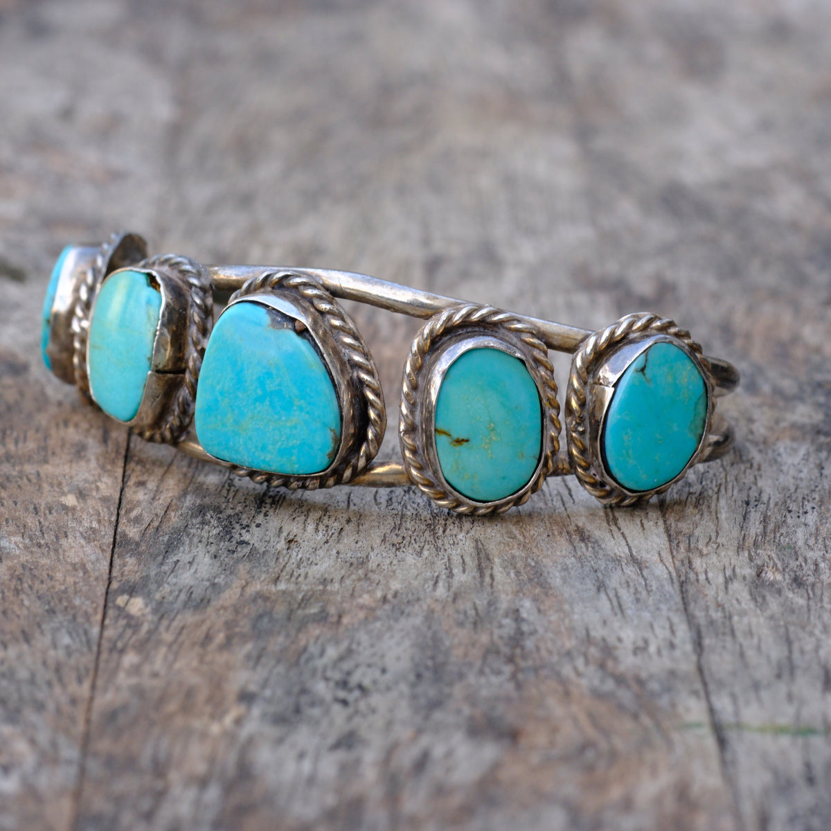 Vintage Sterling Turquoise Cuff Bracelet