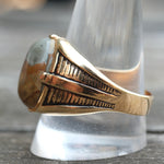 Vintage Gold Plated Picture Stone Signet Ring 12.5