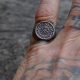 Vintage Sterling Aztec Calendar Ring 6.5