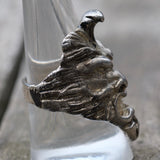 Vintage White Bronze Biker Ring 8