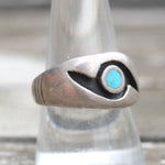 Vintage Sterling Turquoise Inlay Band 9.5