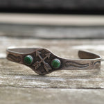 Vintage Sterling Turquoise Crossed Arrows Cuff